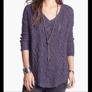 Free People Cross My Heart Cable Knit Sweater
